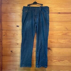 Rocawear Men’s Dark Wash Back Pocket Flap Straight Leg Jeans 38x34